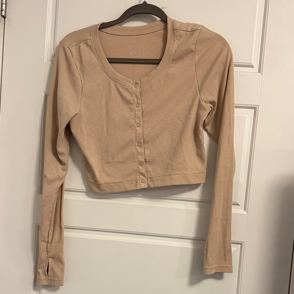 Aerie offline Button-Up Crop cardigan